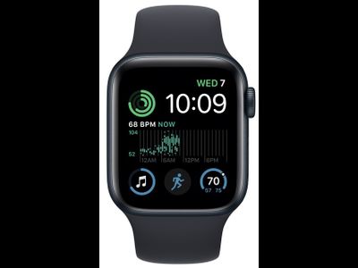 Apple Watch SE 2022, 44 мм, корпус из алюминия, спортивный ремешок тёмная ночь (MNTG3)
