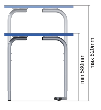Стол мобильный пятиугольный регулируемый на колесах