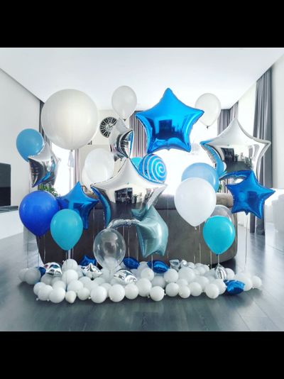 Фотозона из шаров Олимп заказать на assorti123.ru