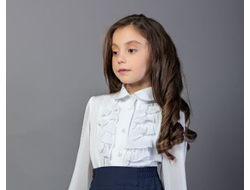 Д 5265 Блузка длинный рукав Рюши, шифон р.116-158