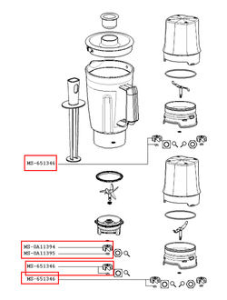 Муфта блендерной чаши для блендеров Moulinex, Tefal MS-0A11394, MS-0A11395, MS-651346