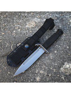 Тактический нож 6Х9С сталь Х12МФ, рукоять резина, НОЖНЫ ABS