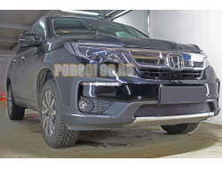 Защита радиатора Honda Pilot 2018- black низ PREMIUM