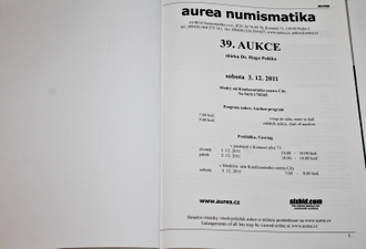 AUREA Numismatika. Auction 39. Sbirka Dr. Hugo Polaka. 3 December 2011. Praha, 2011.