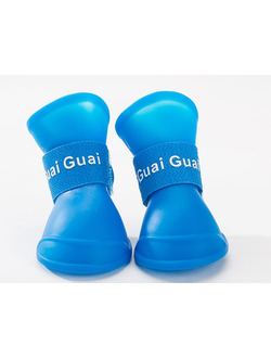 Сапожки резиновые голубые для собаки