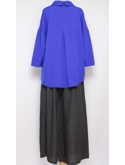 РУБАШКА "Складки сзади" синяя р.50-56