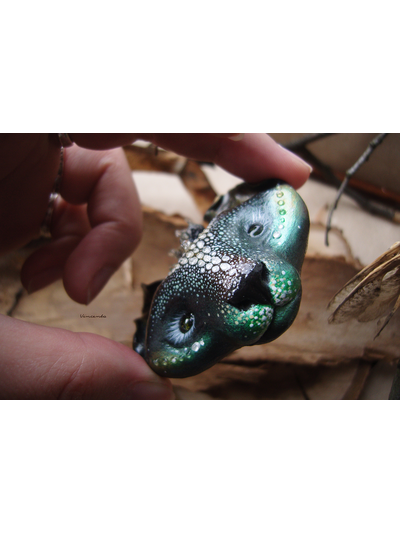 &quot;КотоВолк (Котовий ЛосеВолк) из рода котов-единорогов&quot; - брошь в лесном стиле