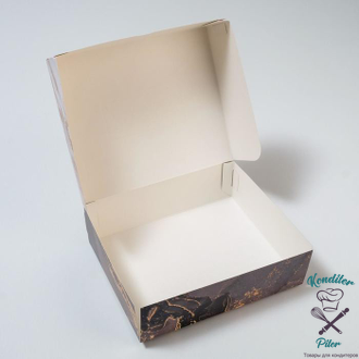 Коробочка для кондитерских изделий «Мрамор», 17 × 20 × 6 см