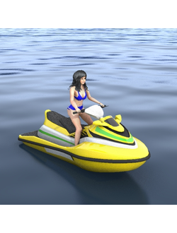 лодки Девушка на водном мотоцикле