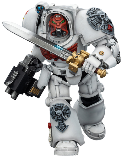 Терминатор Белых Шрамов (Warhammer 40K) - КОЛЛЕКЦИОННАЯ ФИГУРКА 1/18 White Scars Terminator with Power Sword and Storm Bolter (JT03189) - JOYTOY