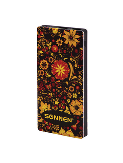 Аккумулятор внешний SONNEN POWERBANK V3802SR, 8000 mAh, 2 USB, литий-полимерный, 262915