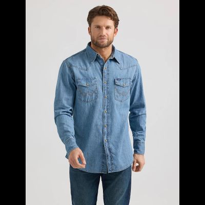 Рубашка Wrangler® Classic Denim Western Snap Shirt