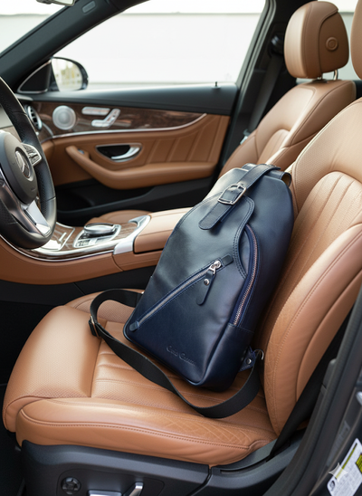 Кожаный кросс-боди рюкзак Crespino blue (арт. 3106-19)