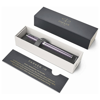 Ручка подарочная перьевая PARKER "IM Premium Dark Violet CT", фиолетовый корпус с гравировкой, хром, синяя, 1931636