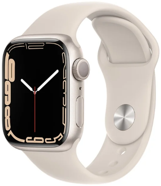Умные часы Apple Watch Series 7 GPS + Cellular 45mm Aluminium with Sport Band, сияющая звезда