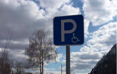 Дорожный знак 6.4.17д "Парковка для инвалидов", 700х700
