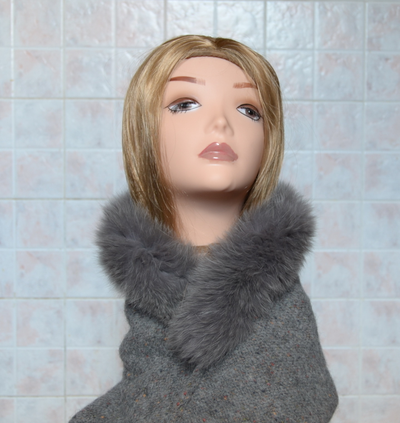 женский палантин с мехом зима 2016 - 2017