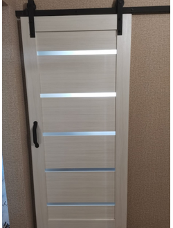 СДВИЖНАЯ ДВЕРЬ (КУПЕ)/ VFD/ВФД/ ATUMх7/АТУМх7/ BIANCO (ЛИСТВЕННИЦА  СВЕТЛАЯ)/ СТЕКЛО СВЕТЛОЕ САТИНАТ