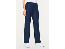 Брюки утепленные женские, 1295, темно-синие, из плащевой ткани,с флисовой подкладкой