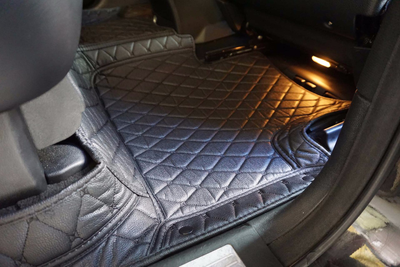 Коврики Премиум 3D черная экокожа и черная отстрочка