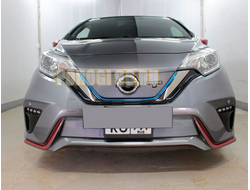 Защита радиатора Nissan Note Nismo S 2016-2020 chrome низ (Японская сборка)