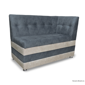 Кухонный ДИВАН "ФОРУМ-5МН" С БОКОВОЙ СПИНКОЙ, Серый/слоновая кость Правый