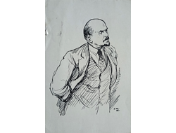 "В.И. Ленин" ксилография Жуков Н.Н. / Маторин М.В. 1944 год