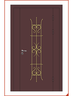 входная стальная дверь с кованым узором 004
