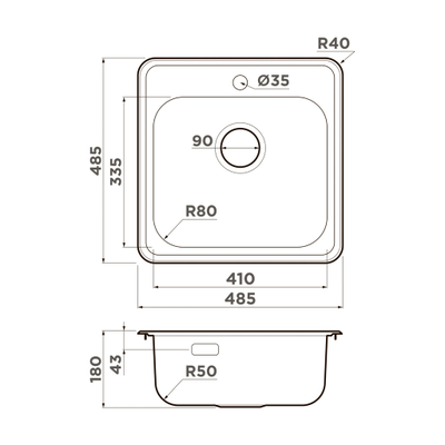 Мойка OMOIKIRI NOTORO 48-SI MATT