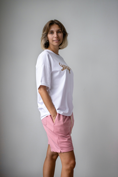 Женский костюм бело-розовый "Дари"