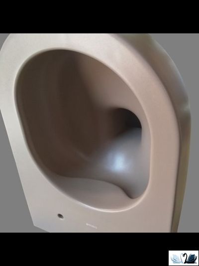 Чаша унитаза Creavit Free Cappucino FE322-11CM00E-0000, подвесная безободковая, бежевая, круглая форма, скрытый крепеж