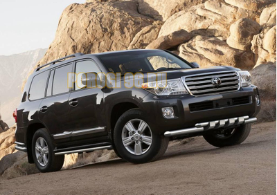 Защита переднего бампера d76/d57 клыки Toyota Land Cruiser 200 (2007-2012-2015)