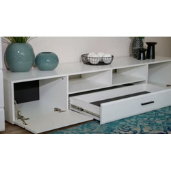 НЭНСИ New Тумба ТВ 2дв.+1ящ. (2000*350*520мм), Белый глянец хол/белый