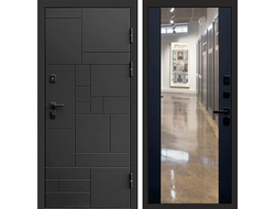 Дверь металлическая Квадро с зеркалом