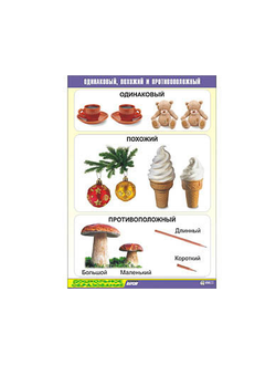 Таблица демонстрационная "Одинаковый, похожий и противоположный" (винил 70x100)