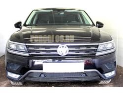 Защита радиатора Volkswagen Tiguan II 2016- black низ (Off-Road) PREMIUM