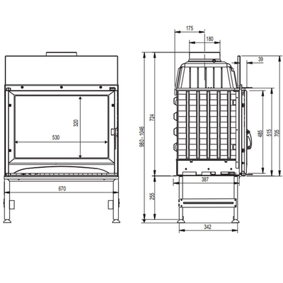 Каминная топка Astra 2, Supra (Франция)