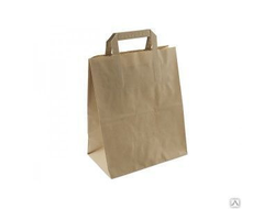 Пакет крафт с плоскими ручками 240х140х280