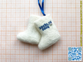 Елочные игрушки валенки Sochi 2014