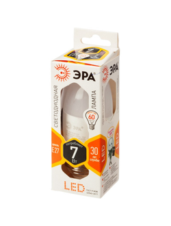 Лампа светодиодная ЭРА smd LED B35-7W-827-E27 7W E27 2700k тепл.бел.свеча