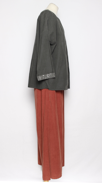 Брюки Бохо вельветовые "ПАЛАЦЦО Укороченные" терракотовые