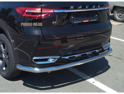 Защита заднего бампера угловая большая d60 для Haval F7 (2019-2022)