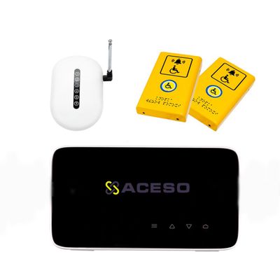 Комплект системы вызова помощи ТИФЛОВЫЗОВ ПС - 999 с двумя антивандальными кнопками из стали желтого