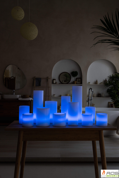 Большой набор LED свечей с парафиновыми плафонами, "Цветной"