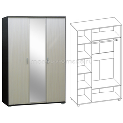 ФР483 Шкаф Джон 3х дверный. Размер: 1338*2100*600.