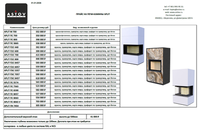 Прайс + Каталог Печь-каминов