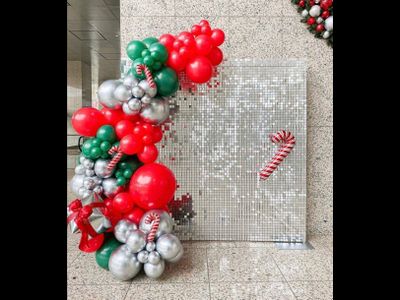 Фотозона из шаров пайетки-леденцы