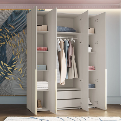 Тефия шкаф четырехстворчатый для одежды 1600х520х2200 Тефия / Софт Сантьяго