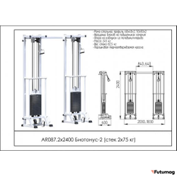 Блочный кинезиотренажер Биотонус-2 AR087 2х2400