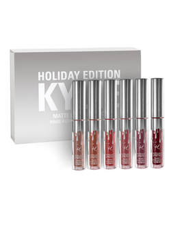 Набор матовых жидких губных помад Kylie Holiday Edition 6 оттенков